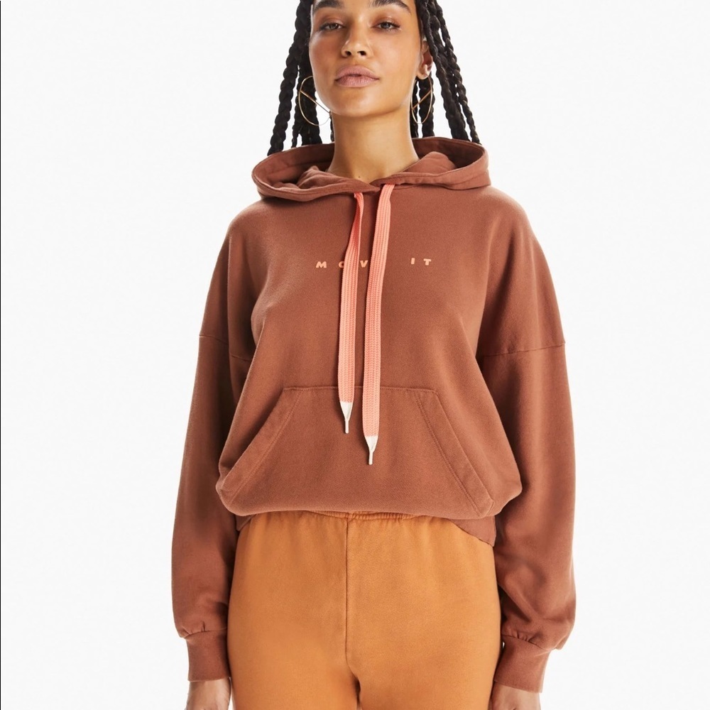 MOTHER Brown Hoodie with Pink Accents